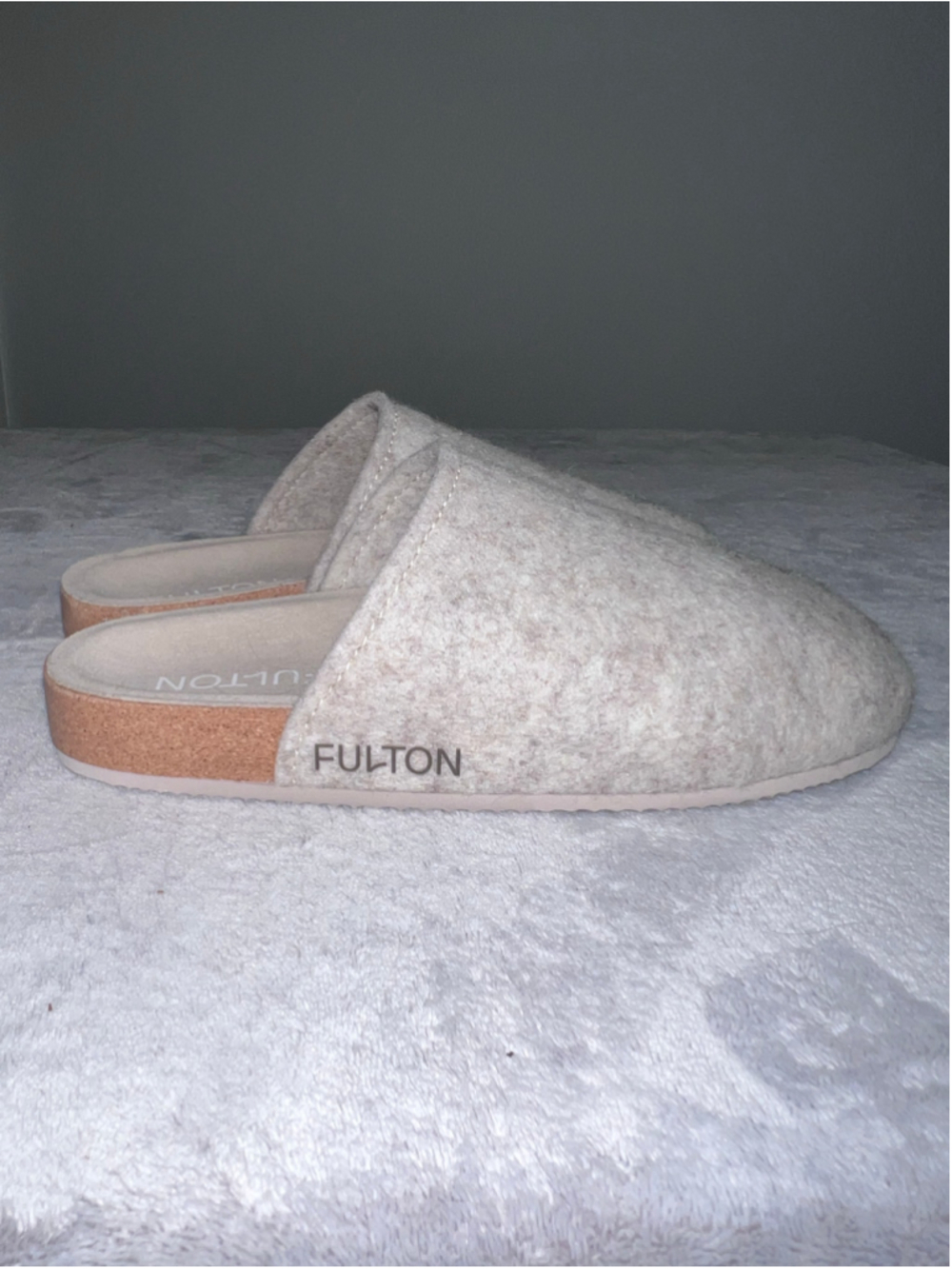 Women's Fulton Felt Cork Slippers Beige Size 9